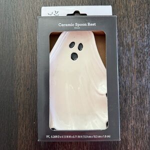 Ceramic Ghost Spoon Rest - Black and White New